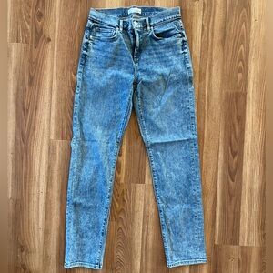 Loft acid wash straight leg mom Jean